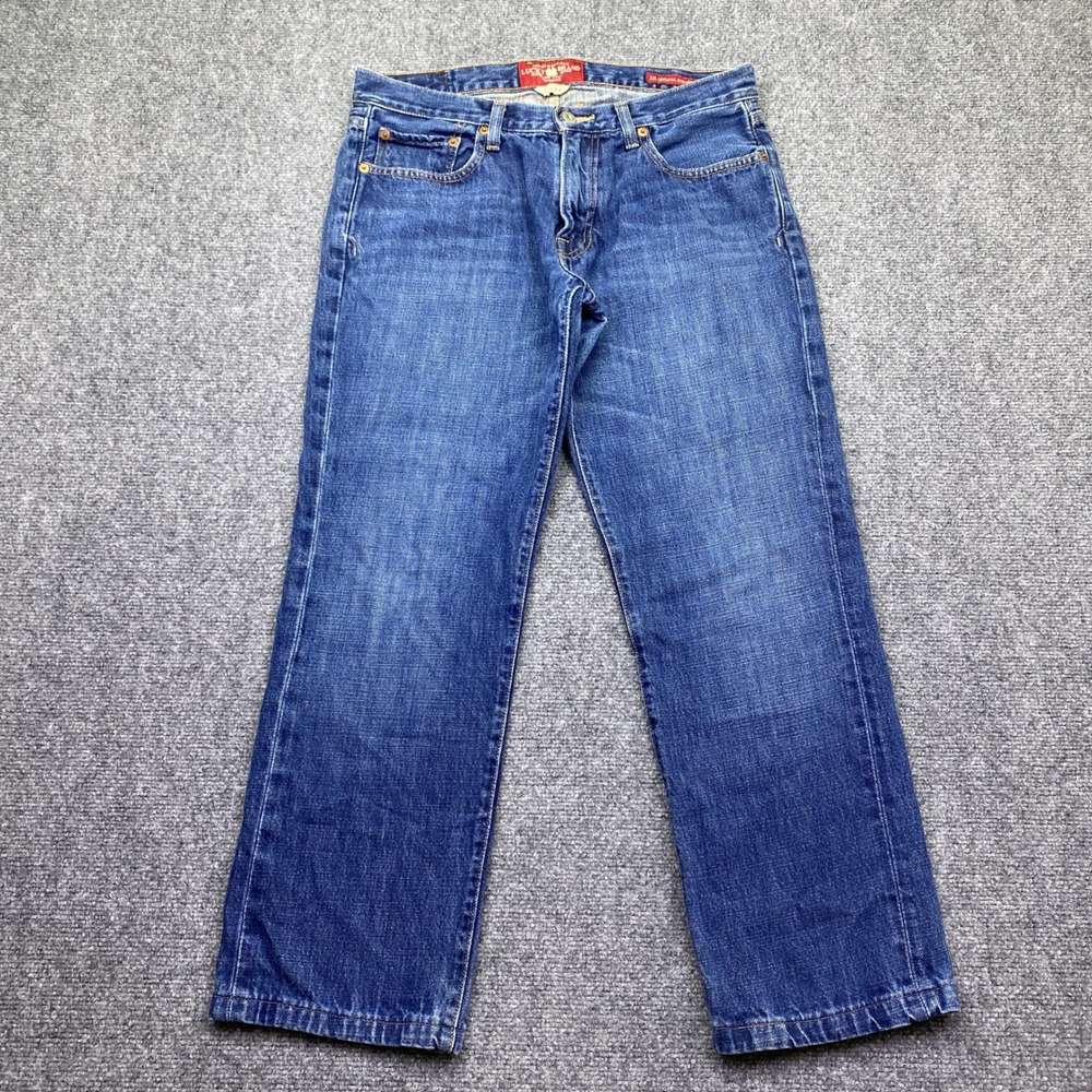 Lucky Brand 221‎ Original Straight Leg Blue Jeans Mens Sz 32 (Actual 31.5x27.)
